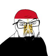 angry egypt flag flag:egypt glasses open_mouth palindrome_get soyjak stubble variant:feraljak // 1500x1500 // 30.1KB