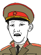 clothes collar_tabs collared_shirt communism concerned ear epaulettes hammer_and_sickle hand hat hat_ornament kgb kuz military_hat military_uniform necktie scared soviet_army_uniform soyjak star_(symbol) star_hat_ornament subvariant:kuzjak_(concerned) variant:kuzjak white_skin // 810x1080 // 30.0KB