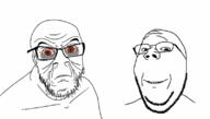 2soyjaks angry animated arm blood bloodshot_eyes breaking brown_eyes ear glasses hand holding_object sad smile soyjak stubble subvariant:wholesome_soyjak variant:feraljak variant:gapejak wrinkles yellow_teeth // 800x455 // 331.2KB