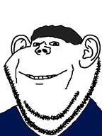 blue_shirt clothes ear hair literal_who looking_at_you smile stubble variant:impish_soyak_ears white_background // 598x800 // 24.1KB