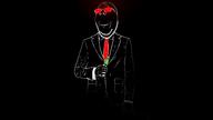 225 black_background briefcase clothes dem glowing gold_(user) inverted ominous phone red_eyes red_glasses red_tie smile stubble subvariant:wholesome_soyjak suit variant:gapejak variant:impish_soyak_ears // 1920x1080 // 112.0KB