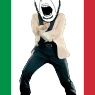 animated country dance flag full_body gangnam_style glasses irl italy open_mouth push_pin soyjak sticky stubble variant:cobson // 300x460 // 291.7KB