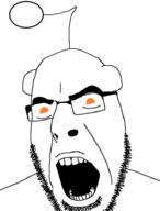 angry antenna cobsontard ear glasses open_mouth orange_eyes reddit redditard soyjak stubble variant:cobson // 719x944 // 43.0KB