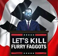 adolf_hitler anthro blue_eyes clothes donald_trump faggot furry gigachad hitlerism lets_kill_niggers nas:gigachad suit suit_and_tie swastika // 613x584 // 455.3KB