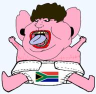 afro arm baby diaper flag holding_knife knife leg lipstick pink_skin pooner self_harm south_africa subvariant:pissbaby terry_crews terry_crews(namefag) terry_crews(namepooner) terry_is_a_pooner variant:meximutt // 1480x1452 // 261.2KB