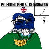 angry animal bald bell_curve berwickshire black_eyes black_hole black_sclera british clenched_teeth closed_mouth country cracked_teeth drool ear fish flag flag:berwickshire flag:united_kingdom glasses hair iq iq_bell_curve mustache nightmare_fuel no_pupils plant profound_mental_retardation retard scotland soyjak stubble text united_kingdom variant:feraljak wheat wrinkles // 1024x1024 // 131.1KB