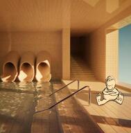 arm artist:thaishaty_82 full_body leg liminal_space pool shadow smile subvariant:wholesome_soyjak tiles variant:gapejak // 1000x1014 // 401.9KB