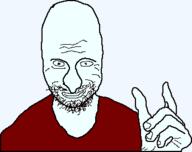 alva_majo_(youtuber) bald closed_mouth clothes holding_object red_shirt stubble variant:unknown // 343x272 // 4.6KB