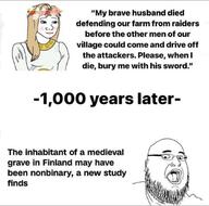 beard ear fat finland glasses history non-binary open_mouth retcon science soyjak variant:fatjak variant:wojak woman // 1079x1070 // 841.4KB