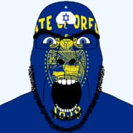 1859 angry animal beard bird blue_eyes eagle facial_mark flag flag:israel flag:oregon forehead_mark glasses hair israel looking_at_you open_mouth oregon queen_of_spades soyjak spade star_(symbol) star_of_david state stubble subvariant:cobson_front2 subvariant:spadeson text thick_eyebrows united_states variant:cobson // 800x800 // 167.2KB