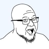 alsuus beard glasses open_mouth soyjak stubble template transparent_background variant:terfjak // 400x400 // 5.6KB