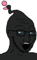 alien black_skin blue_eyes chao_(sonic) dark_chao glasses open_mouth sega sonic sonic_adventure_2 sonic_the_hedgehog soyjak stubble variant:soyak video_game // 643x1026 // 34.0KB