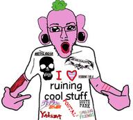 anime cartoon earring fan fujoshi jojos_bizarre_adventure large_ears metalocalypse pink_skin pooner postal resident_evil scar smiling_friends south_park tranny variant:shirtjak venture_bros video_game yakuza // 616x556 // 66.4KB