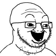 excited fat glasses happy nas:wojak neckbeard obese one_tooth retard soyjak stubble variant:soyak // 900x900 // 105.1KB
