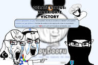 Warrior-Z(user) ace_of_spades allah balaclava bloodshot_eyes brapestine_lost_geg_(user) clothes crying dancing_swede debate goyim hat islam israel judaism kratos nice_jewish_boy njb pointing smile soybooru soygempass subvariant:chudjak_front variant:chudjak variant:impish_soyak_ears variant:soyak warrior // 4096x2730 // 661.6KB