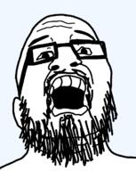beard ear fixed glasses open_mouth remastered soyjak template variant:thps_soyjak // 600x752 // 32.5KB