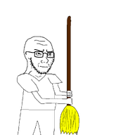 angry animated arm broom bump closed_mouth glasses hand holding_object looking_up soyjak stubble variant:soyak // 1000x1000 // 38.0KB