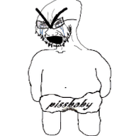 animated arm bloodshot_eyes clothes crying diaper distorted full_body glasses japanese_text large_eyebrows leg open_mouth poyopoyo soyjak stubble text urouro variant:cryboy_soyjak // 194x255 // 229.7KB