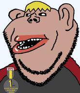 amerimutt award badge blond ear hair mutt mutt_lips nate natejak red_lips soyjak_party subvariant:impish_amerimutt tan_skin text variant:impish_soyak_ears yellow_hair // 598x694 // 20.1KB