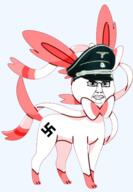 animal animal_ears chud clothes germany hat nazism pokemon red_fuir subvariant:chudjak_front swastika sylveon variant:chudjak // 416x600 // 205.3KB