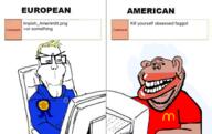 a10_eyes amerimutt aryan award blonf blue_shirt comment computer euromutt happy mutt red_shirt smile smug subvariant:euroaryan subvariant:euromutt subvariant:impish_amerimutt unbothered variant:impish_soyak_ears variant:markiplier_soyjak // 925x583 // 299.8KB
