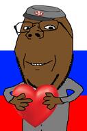 brown_skin cap clothes country flag flag:russia glasses hand hat heart holding_heart holding_object kolyma kuz russia series:administ_soyjaks smile soyjak stubble subvariant:wholesome_soyjak suit uniform variant:gapejak // 676x1021 // 113.8KB