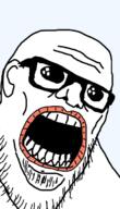 ear fat glasses lips oh_my_god_she_is_so_attractive open_mouth soyjak stubble variant:stu // 387x673 // 61.0KB