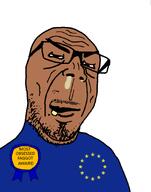 angry award beard brown_skin crying euromutt european european_union flag flag:european_union glasses half_open_mouth most_obsessed_faggot_award mutt red_eyes series:muttverse shitskin star_(symbol) subvariant:euromutt sweater variant:bottlejak // 702x892 // 88.0KB
