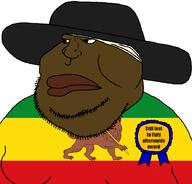 africa award big_lips black_skin closed_mouth clothes country ethiopia ethiopian_empire hat menelik_ii soyjak stubble variant:meximutt // 888x849 // 58.2KB