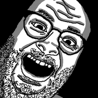 black_background glasses ominous open_mouth shadow soyjak stubble variant:its_out_get_in_here // 500x590 // 10.8KB