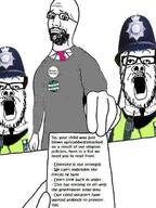 Metropolitan_Transportation_Authority beard british closed_mouth clothes glasses great_britain hat holding_object leftist mudslime open_mouth police refugees_welcome stubble uniform united_kingdom variant:a24_slowburn_soyjak variant:bartender walkie_talkie wordswordswords // 510x680 // 71.7KB