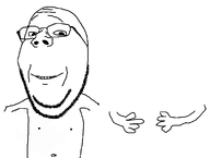 arm beard belly_button eyebrows glasses happy hugging naked nipple smile stubble subvariant:wholesome_soyjak template variant:gapejak // 1352x1021 // 29.6KB
