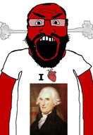 angry balding beard clothes glasses hair heart i_love open_mouth red_skin soyjak subvariant:science_lover thomas_mckean tshirt variant:markiplier_soyjak // 2819x4096 // 879.0KB