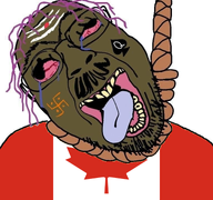 bloodshot_eyes brown_troonjak canada crying deformed distorted flag:canada forehead_lines forehead_mark hanging hindu hinduslop indian moustache open_eyes open_mouth pajeet poopjeet purple_hair queen_of_spades rope soyjak spade stubble tongue variant:bernd // 768x719 // 612.6KB