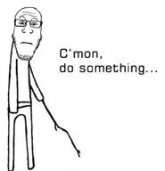 closed_mouth full_body glasses holding_object neutral stick stubble subvariant:neutralplier variant:markiplier_soyjak // 1090x1130 // 60.5KB