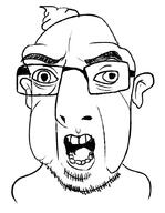 ear glasses open_mouth poop redraw soyjak stubble variant:cobson // 700x900 // 104.6KB