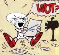 arm bloodshot_eyes crying full_body glasses hand large_eyebrows sega shoe sonic sonic_the_hedgehog soyjak speech_bubble stubble variant:soyak wot // 671x618 // 532.2KB