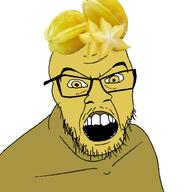 angry clothes food foodjak fruit glasses hat mustache open_mouth series:fruiterz! soyjak starfruit stubble variant:feraljak white_background yellow_eyes yellow_skin // 1500x1500 // 359.9KB