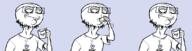 3soyjaks 4chan arm bored closed_mouth clothes cup drinking glasses hand heart holding_object i_heart_nigger i_love nigger smile soy soyjak stubble text tranny v_(4chan) v_tan variant:unknown // 1082x289 // 17.4KB
