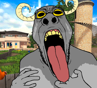 background glasses goat goat_simulator hand ishowspeed nose open_mouth retard template tongue variant:spedjak wacky // 828x761 // 486.3KB