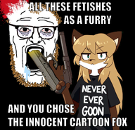 anthro averi beard black_background blood bloodshot_eyes blown_brains clothes coomer english_text eyebags fiddleafox furry furry_ears furry_female glasses glock gooner gun hair hand head holding_object looking_at_you never_goon open_mouth saliva serious_face suicide text variant:unknown white_skin // 1190x1145 // 790.5KB