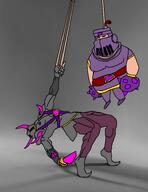 armor armour bloodshot_eyes clash_of_clans clash_royale crying evo_mega_knight evo_pekka gigachad gigachad_pekka gray_background hanging mega_knight mega_mutt meximutt pekka pink_eyes pink_sword variant:meximutt // 579x750 // 94.7KB