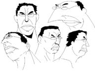 5soyjaks closed_mouth drawing glasses hair lips multiple_soyjaks soyjak variant:chudjak // 715x540 // 11.5KB