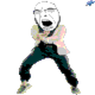 animated dance full_body gangnam_style glasses irl open_mouth push_pin smol soyjak sticky stubble variant:cobson // 80x80 // 18.6KB