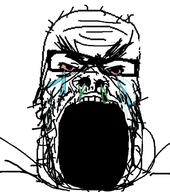 angry bloodshot_eyes crying glasses hairy mucus open_mouth soyjak stubble variant:a24_slowburn_soyjak // 600x678 // 93.2KB
