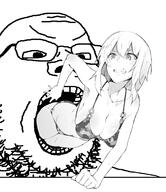 angry anime breasts erika_itsumi female girls_und_panzer glasses manga open_mouth soyjak stubble variant:gapejak vore // 1557x1806 // 322.2KB