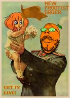froot froot_(user) holding_object mymy ongezellig orange_skin poster propaganda variant:gapejak // 183x255 // 73.8KB