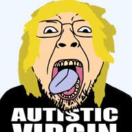 autism autistic_virgin blond clothes eyebrows glasses long_hair stubble text tongue tounge_out troon tshirt variant:bernd yellow_hair // 4793x4802 // 1.8MB