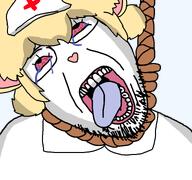 ack anthro artist:crimsonvoidhydra1488 clothes dead ear female furfag furry hat lorna_(terrible_mouse) meta:leaky mouse nurse reupload rope suicide terrible_mouse transparent_background variant:bernd yellow_hair // 768x719 // 39.1KB