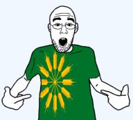 arm british clothes ear flag flag:tiree glasses hair hand open_mouth pointing scotland soyjak stubble teeth tiree tshirt united_kingdom variant:shirtjak // 1236x1118 // 149.1KB